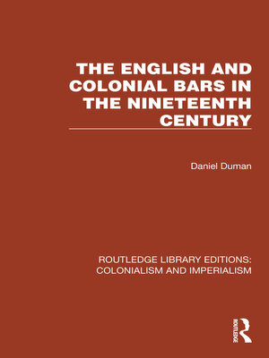 cover image of The English and Colonial Bars in the Nineteenth Century